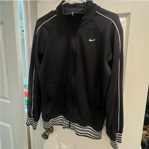 Nike Men's Black and White Zip- Up